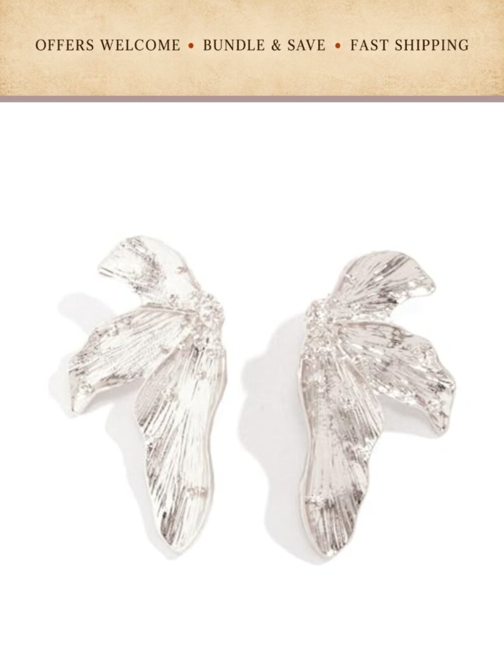 Big Leaf Statement Dangle Drop Earrings Lightweight Alloy Women